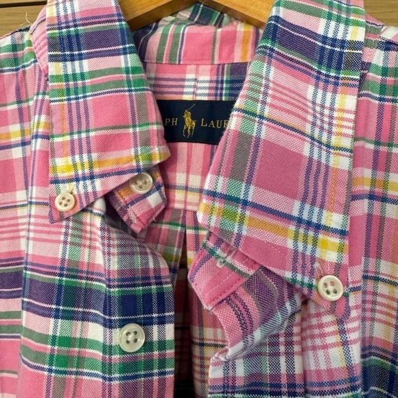 Ralph Lauren Cotton Plaid Button Down Shirt / large - Picture 6 of 12
